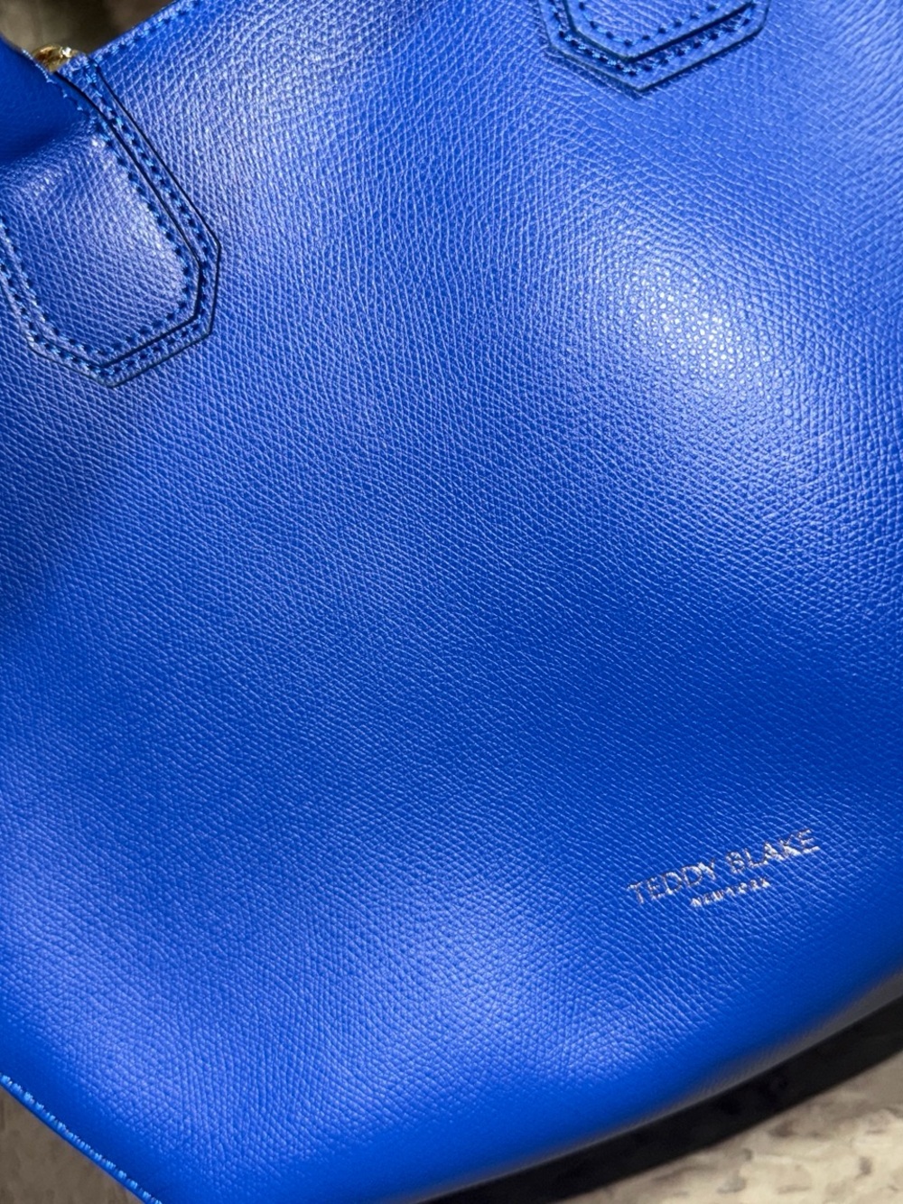 Structured Royal Blue Satchel with Detachable Strap - Picture 3 of 5